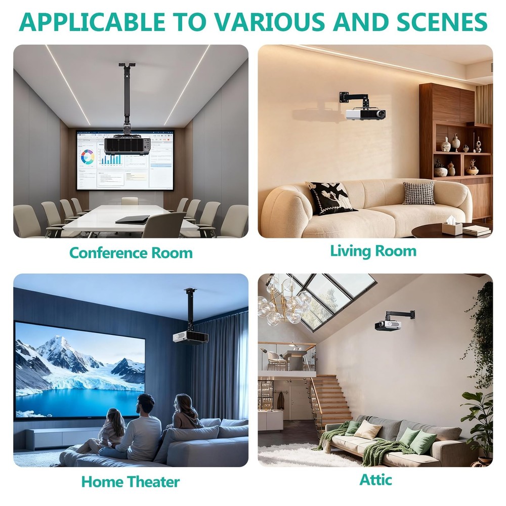 Projector Ceiling Or Wall Mount Universal Height Adjustable Holder PM-003-B