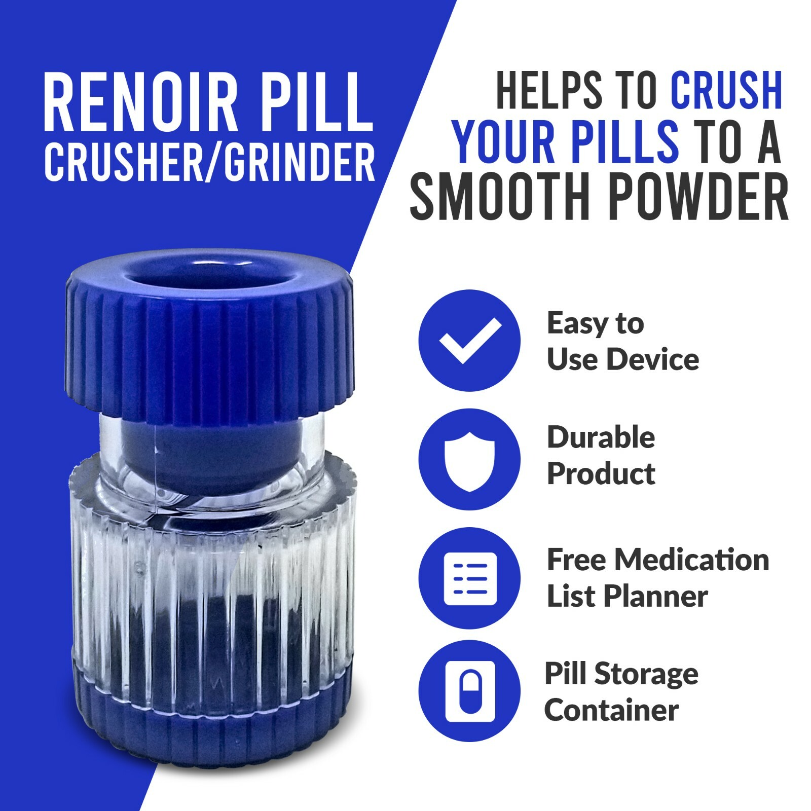 Renoir Pill Crusher/Grinder (Pack of 2)
