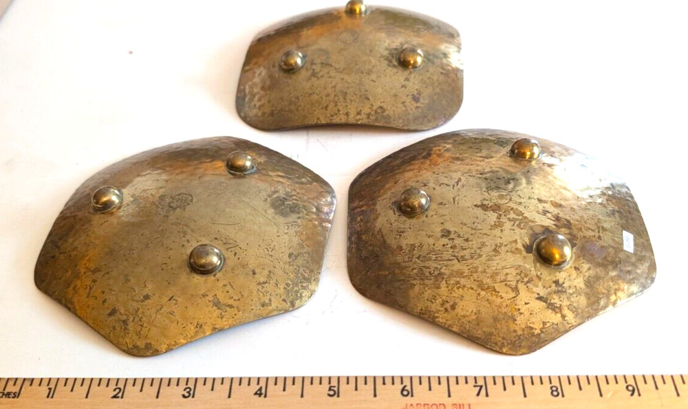 3 Bronze Footed Trays - Signed