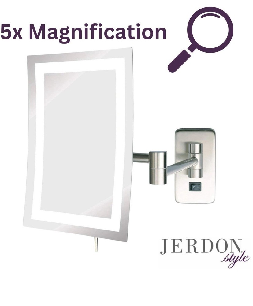 Rectangular 6.5-Inch x 9-Inch Wall Mount Mirror - Makeup Mirror with 5X Magni...