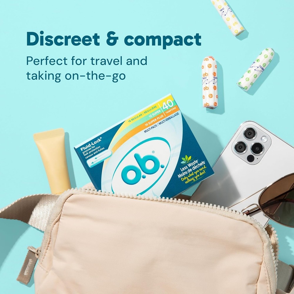 Ob Applicator-Free Tampons Multipack - 40ct Regular, Super, Plus Sizes Available