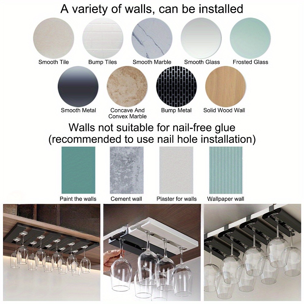 1set Plastic Storage Rack/Display for Red Wine Glass Display Rectangle Black