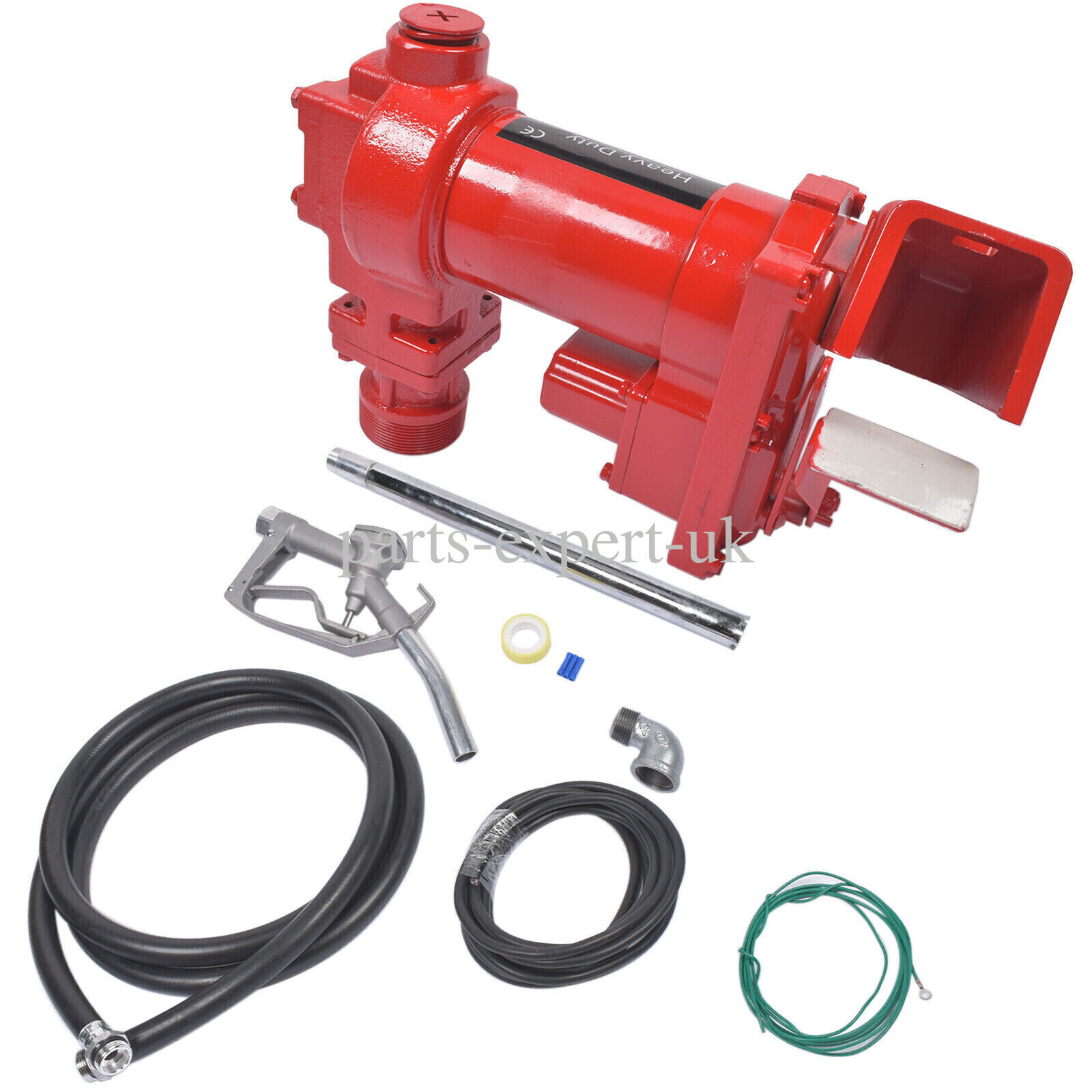 12V 20GMP Fuel Transfer Pump+Nozzle Kit Transfer of Gasoline Diesel Kerosene Red