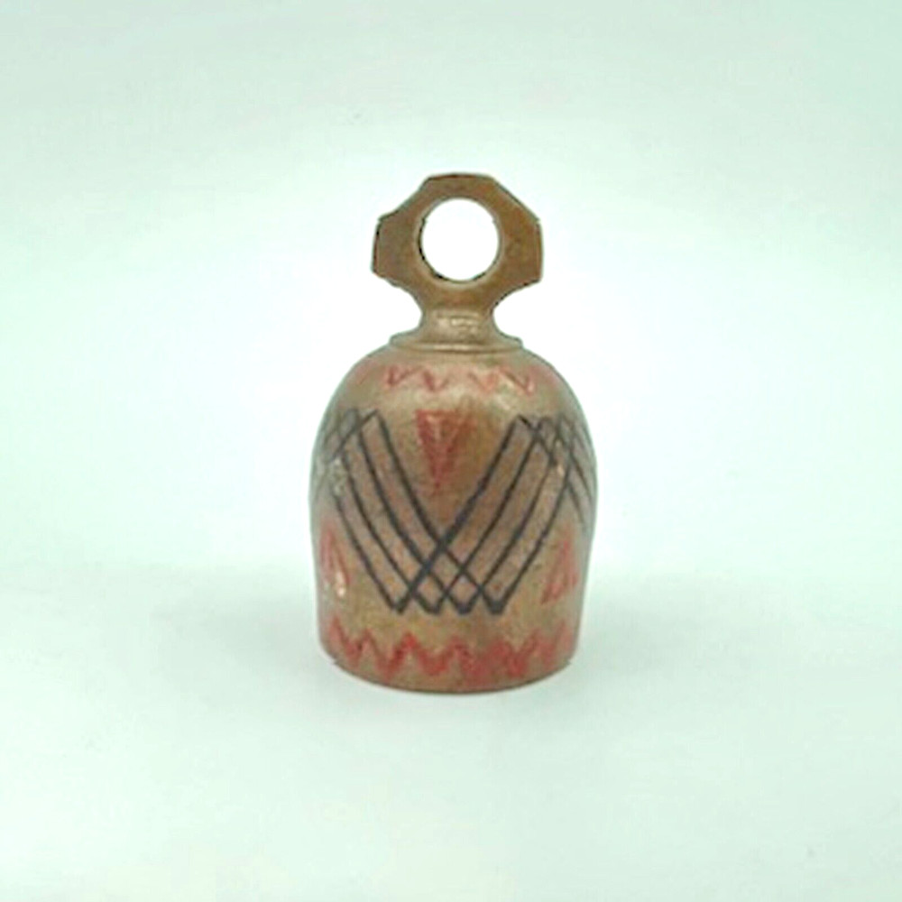 Brass Bell from India Black and Red Design