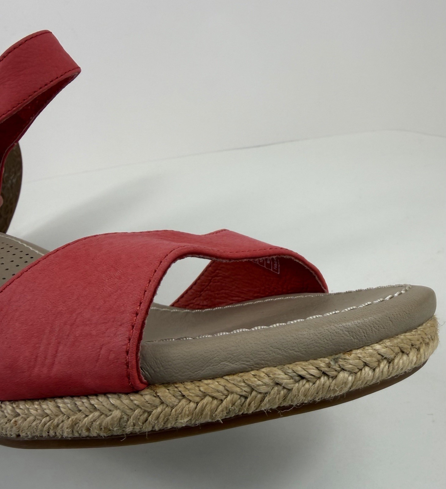 UGG Womens 10 Wedge Sandals Atasha Stripe Coral Ankle Strap Espadrille