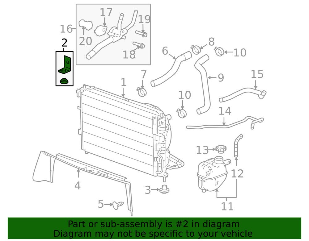 Genuine GM Radiator Upper Bracket 22734149