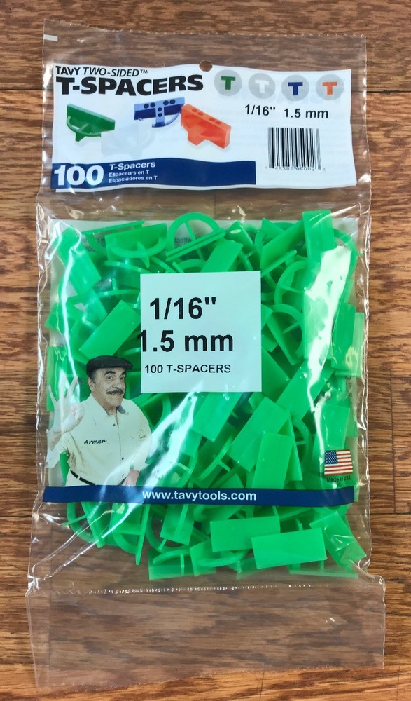 Tavy T Tile Flooring Spacers 1/16", 100 Per Bag