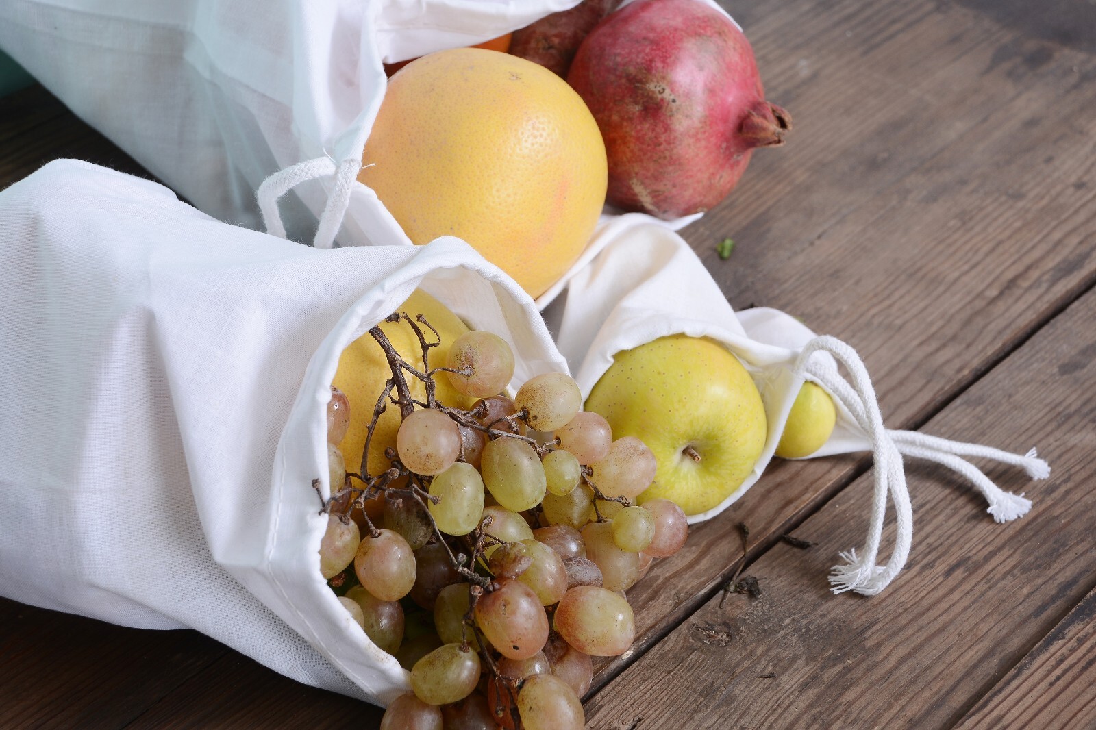 4"x6" Cotton Double Drawstring Muslin Bags (Natural Color)