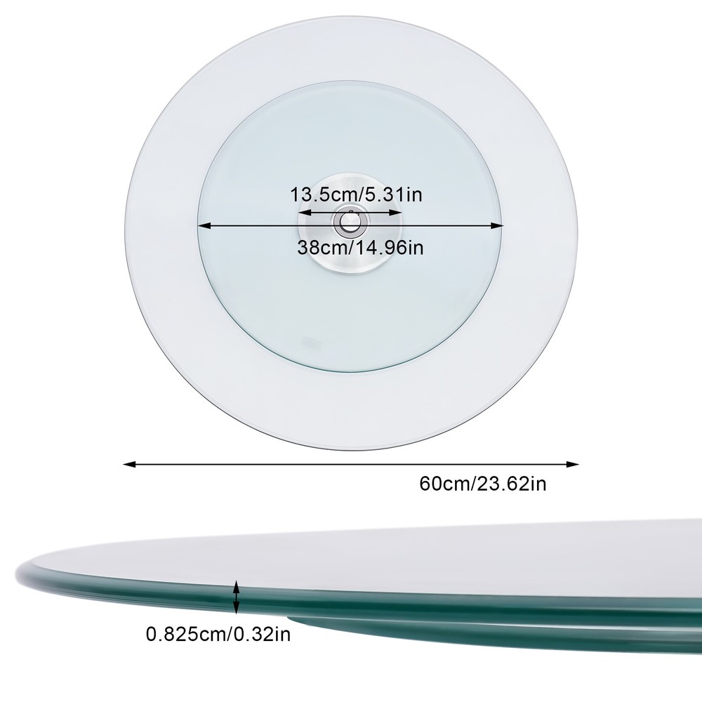 Clear Round Turntable Tempered Glass Rotating Tray Serving Plate