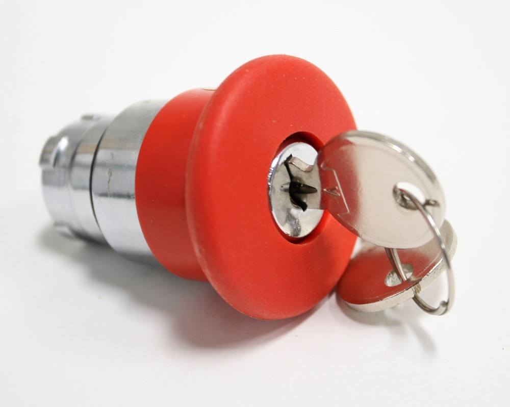 RB2BS14 22.5mm Red 40mm Mushroom Latching Key Release E-Stop Pushbutton RB2BE102