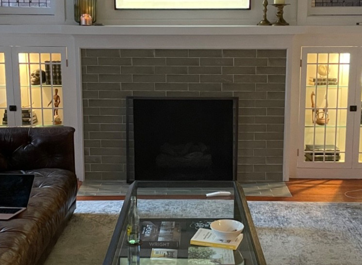 Restoration Hardware Flat Fireplace Screen – Bronze  | Modern Mesh Panel