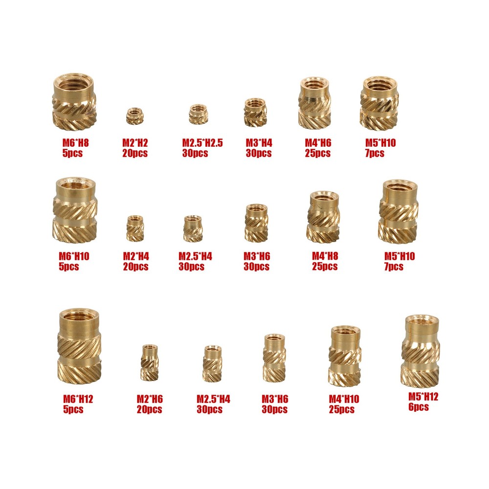 350Pack threaded inserts assortment kit M2-M6 metric internal thread rolled