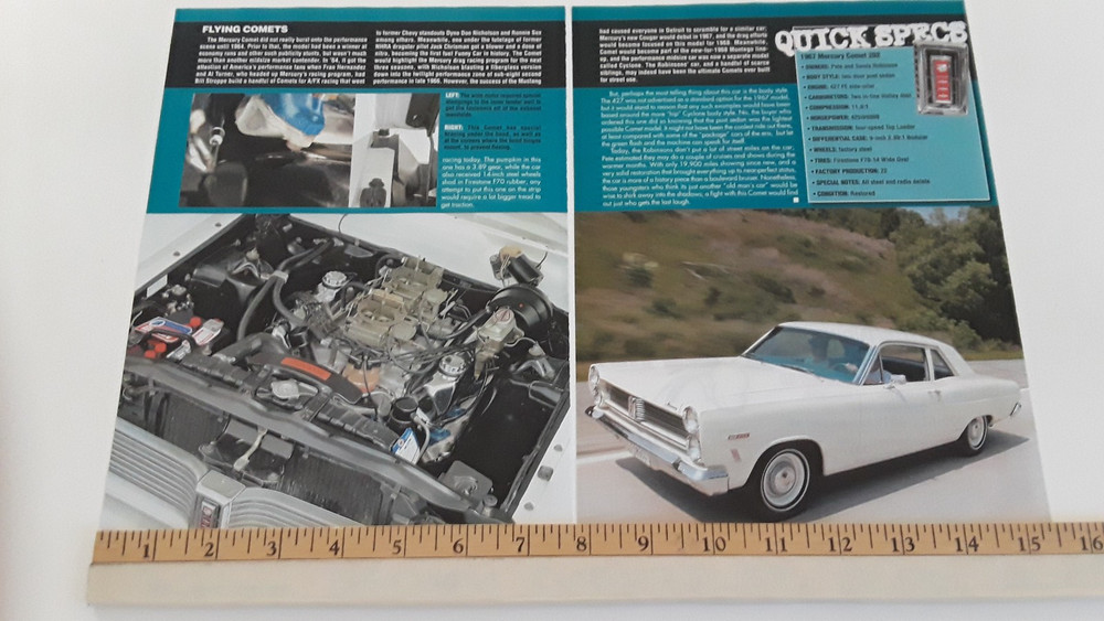 1967 MERCURY COMET - 427 FE ENGINE ORIGINAL 2005 ARTICLE
