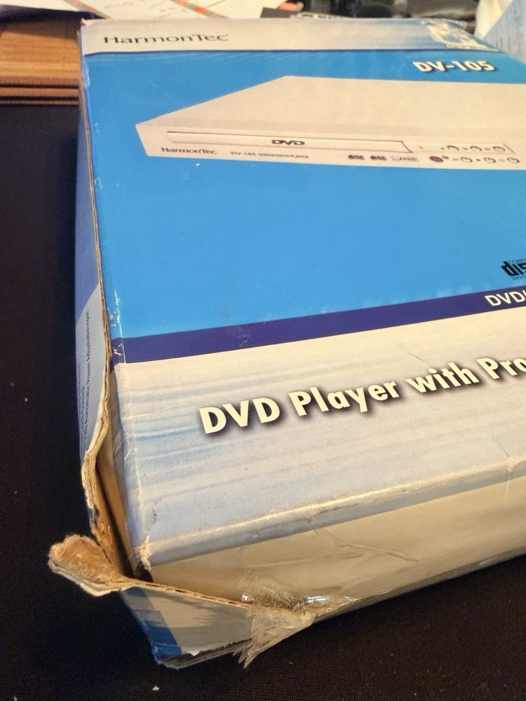 HarmonTec Progressive Scan DVD Player DV -105 New Open Box Never Used