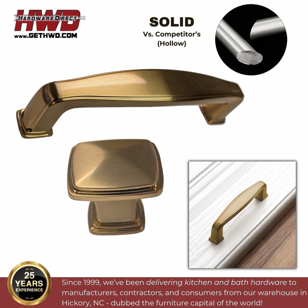 Cabinet Pulls Knobs Champagne Transitional Kitchen Bath Gold Bronze Windsor