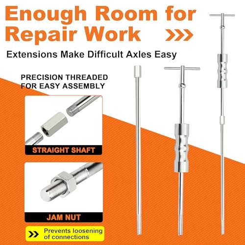 Inner CV Axle Puller Tool with Slide Hammer, 63mm and 48mm CV Joint Fork