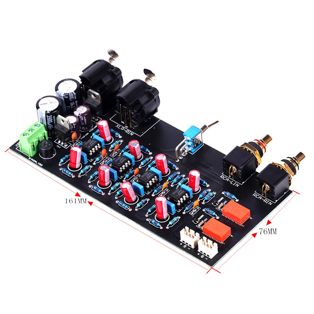 1pc Balanced Unbalanced input to balanced output board (dual channel)