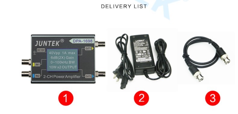 JUNTEK DPA-1698 40Vpp 2CH DC Power Amplifier For DDS Function signal Generator