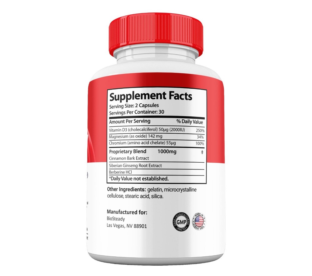 Bio Steady Capsules, Max Strength Formula, BioSteady Supplement (2 pack)
