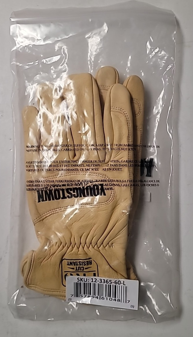 Youngstown Glove 12-3365-60-L FR Ground Gloves Lined with Kevlar, Large, Tan