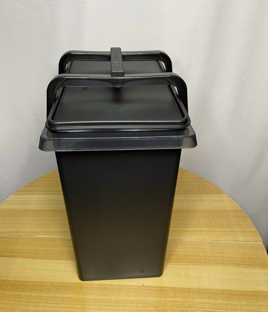 Tupperware Carry All Large Tote Storage Container + Handle Black New