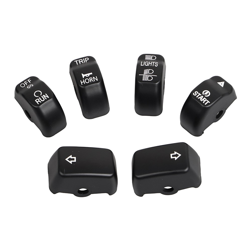 6pcs Hand Control Switch Housing Button Cap For Harley Softail Dyna Wide Glide