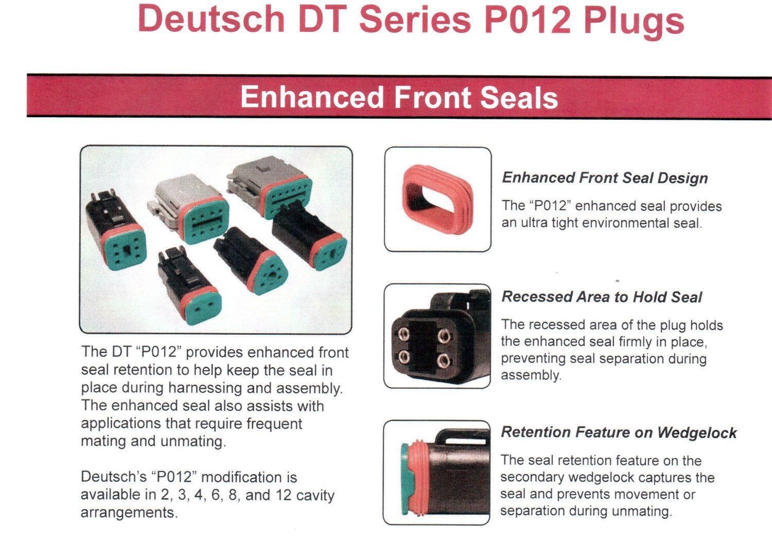 Black Deutsch DT Series 12-Pin Flange Connector Kit 14-16AWG Solid Contacts, USA
