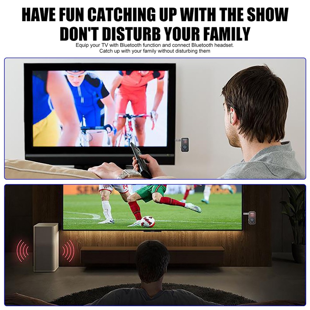 Wireless Bluetooth 5.3 Transmitter Receiver 2-in-1 Adapter Audio 3.5mm Jack Aux^