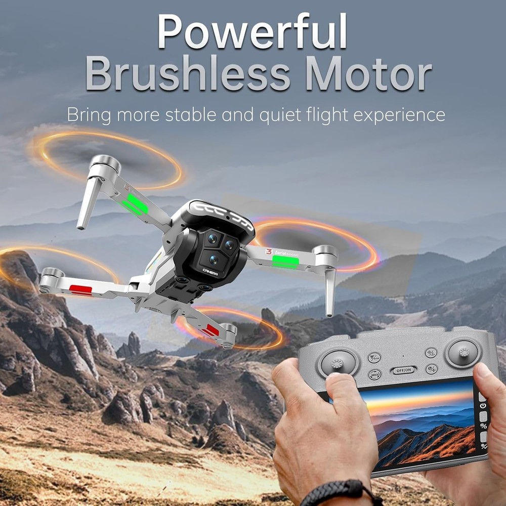 4K Drone with LCD Screen Controller Foldable Obstacle Avoidance