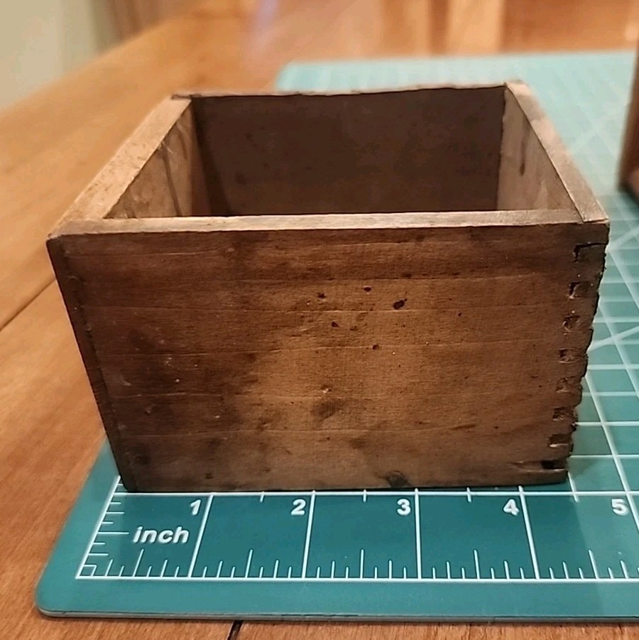 ANTIQUE PRIMITIVE HANGING SPICE CABINET w/ 8 STENCILED DRAWERS - gw!