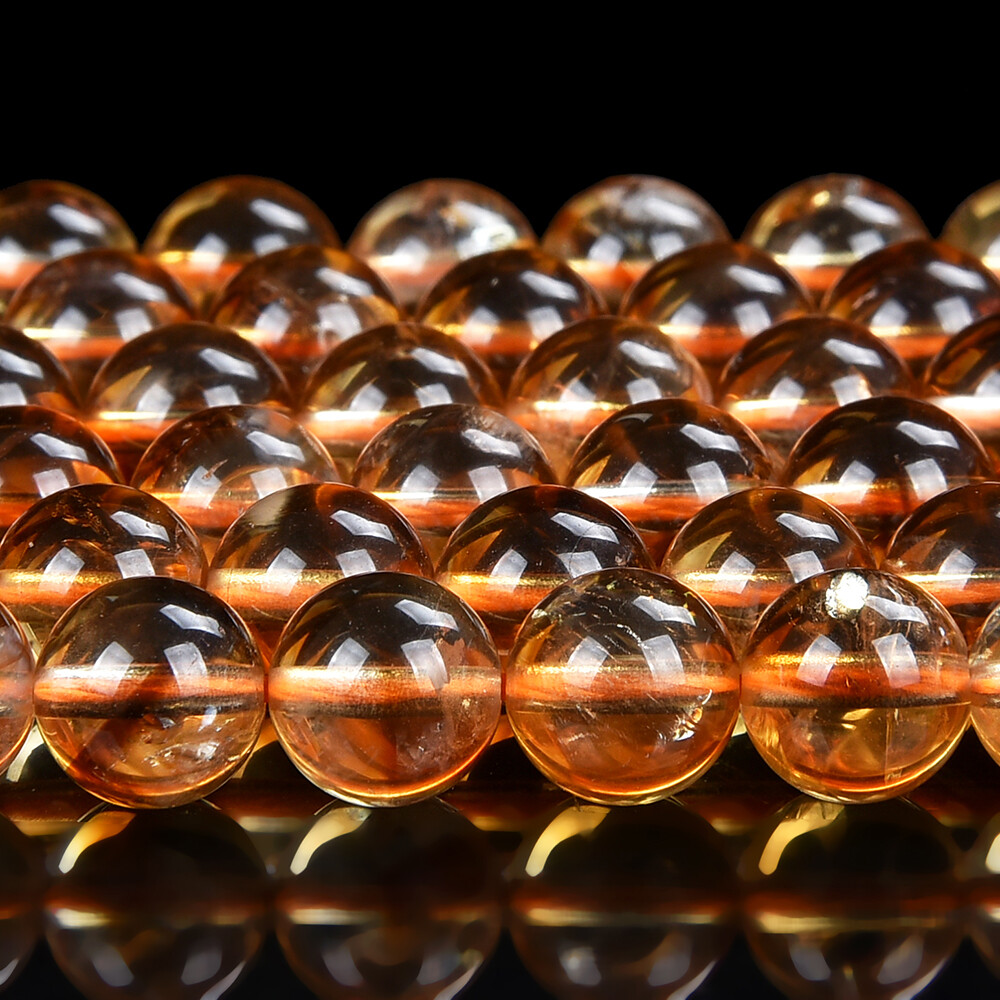 Natural Citrine Grd AAA Round 7MM 8MM 9MM 10MM 11MM Beads (D515)