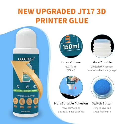 150ml 3D Printer Adhesive Glue, Perfect First Layer Adhesion, Prevents 150 ml