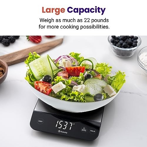 Digital Kitchen Scale for Cooking & Baking, 22lb Capacity, Waterproof, USB Recha