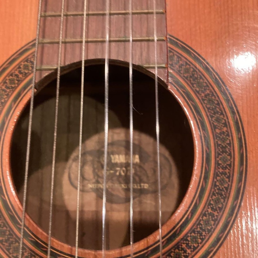 Yamaha Classical Guitar Brown Black-String With Ink Mark, Used