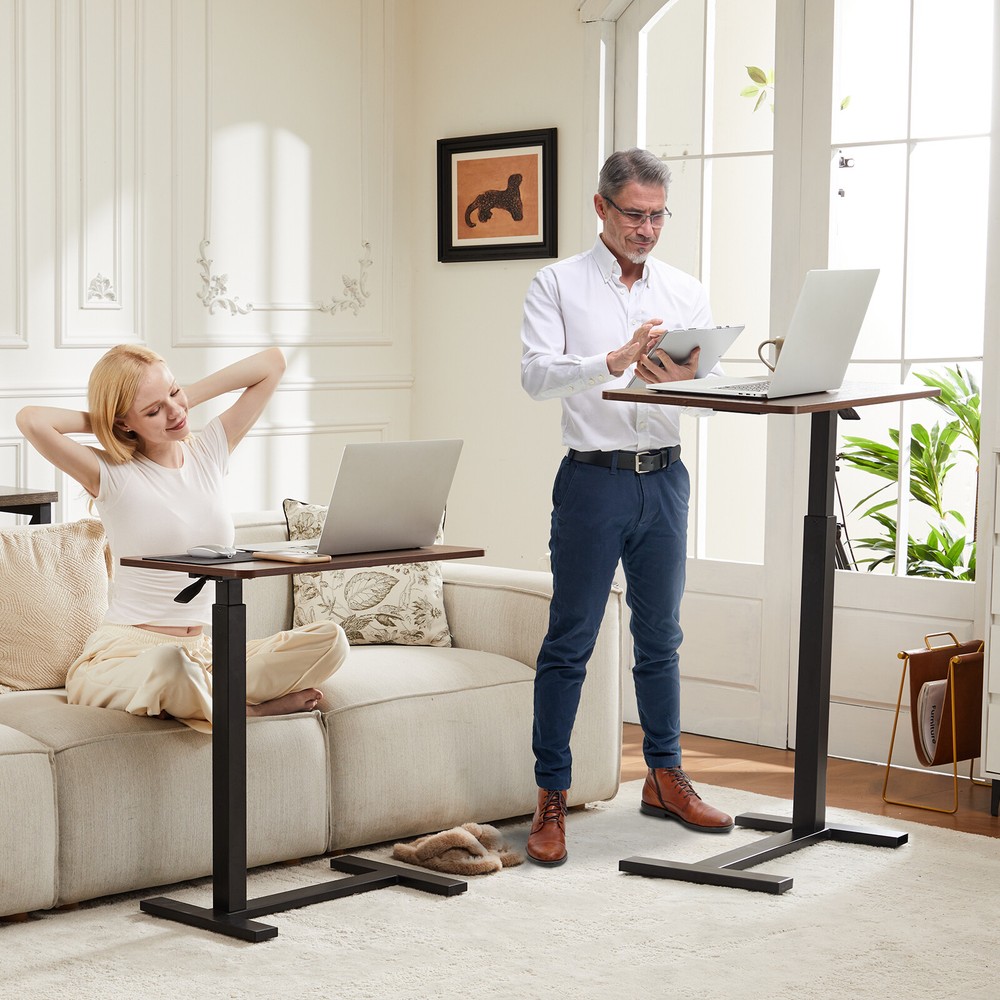 Adjustable Overbed Mobile Standing Desk Table with Wheel Rolling Bedside Table