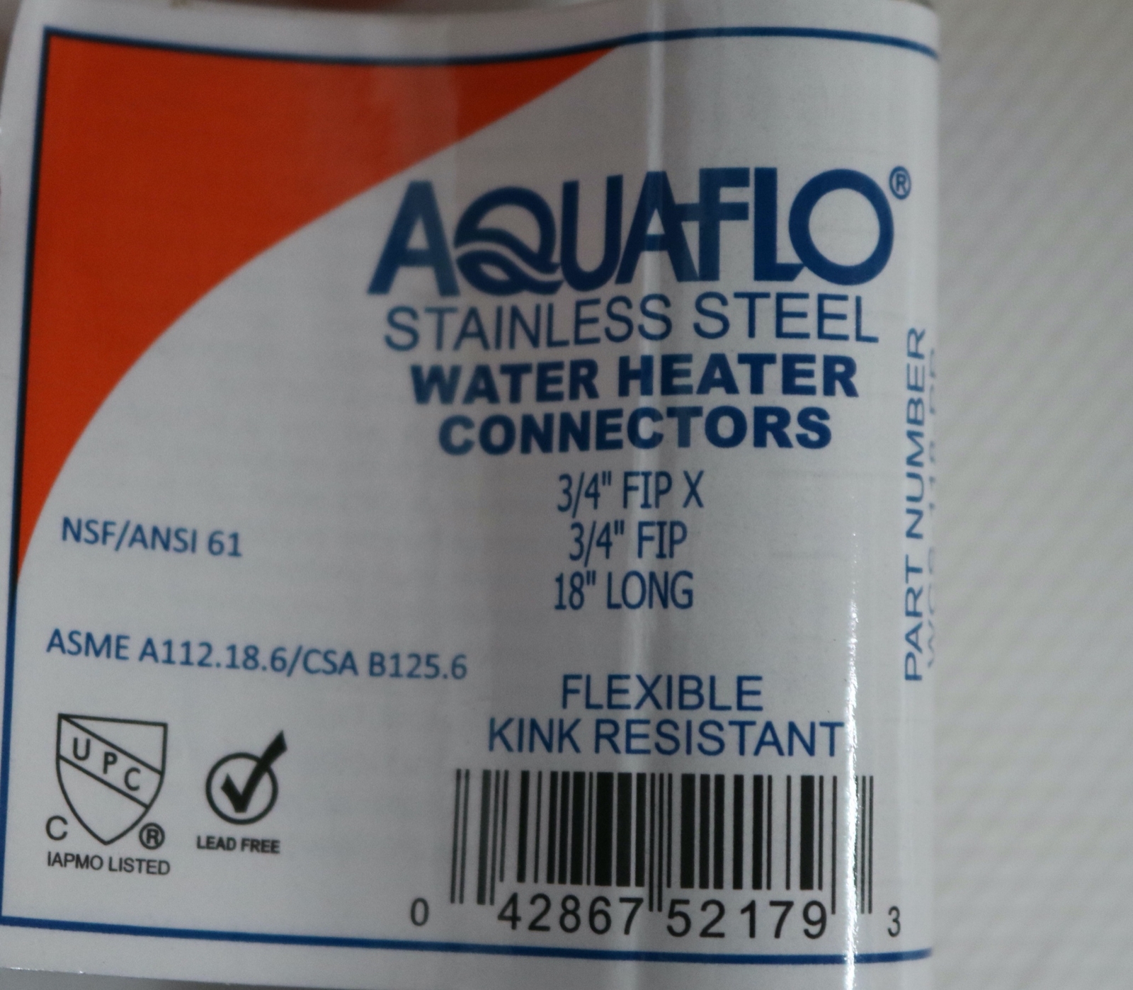 25xPack 18" Braided Stainless Steel Water Heater Lines Connectors 3/4" FIP x 3/4