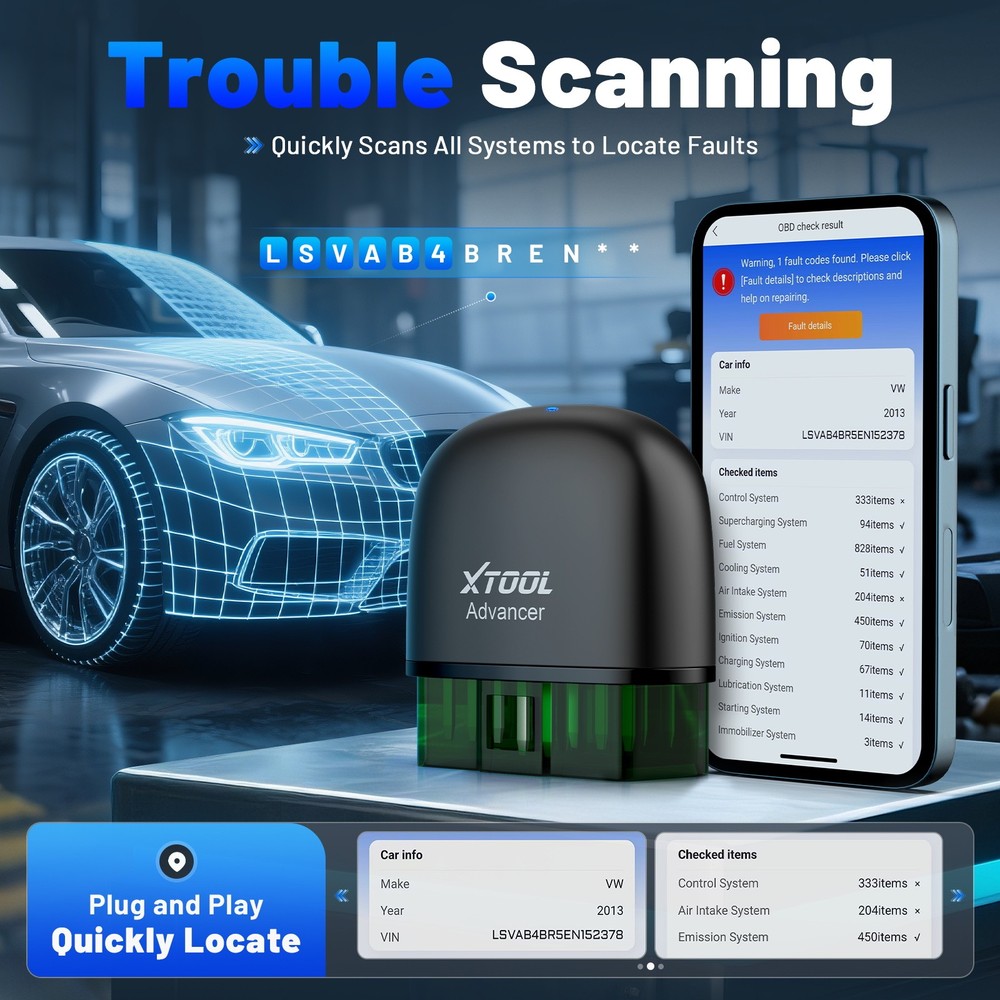 XTOOL AD20 PRO Wireless OBD2 Scanner Code Reader All System Car Diagnostic Tool