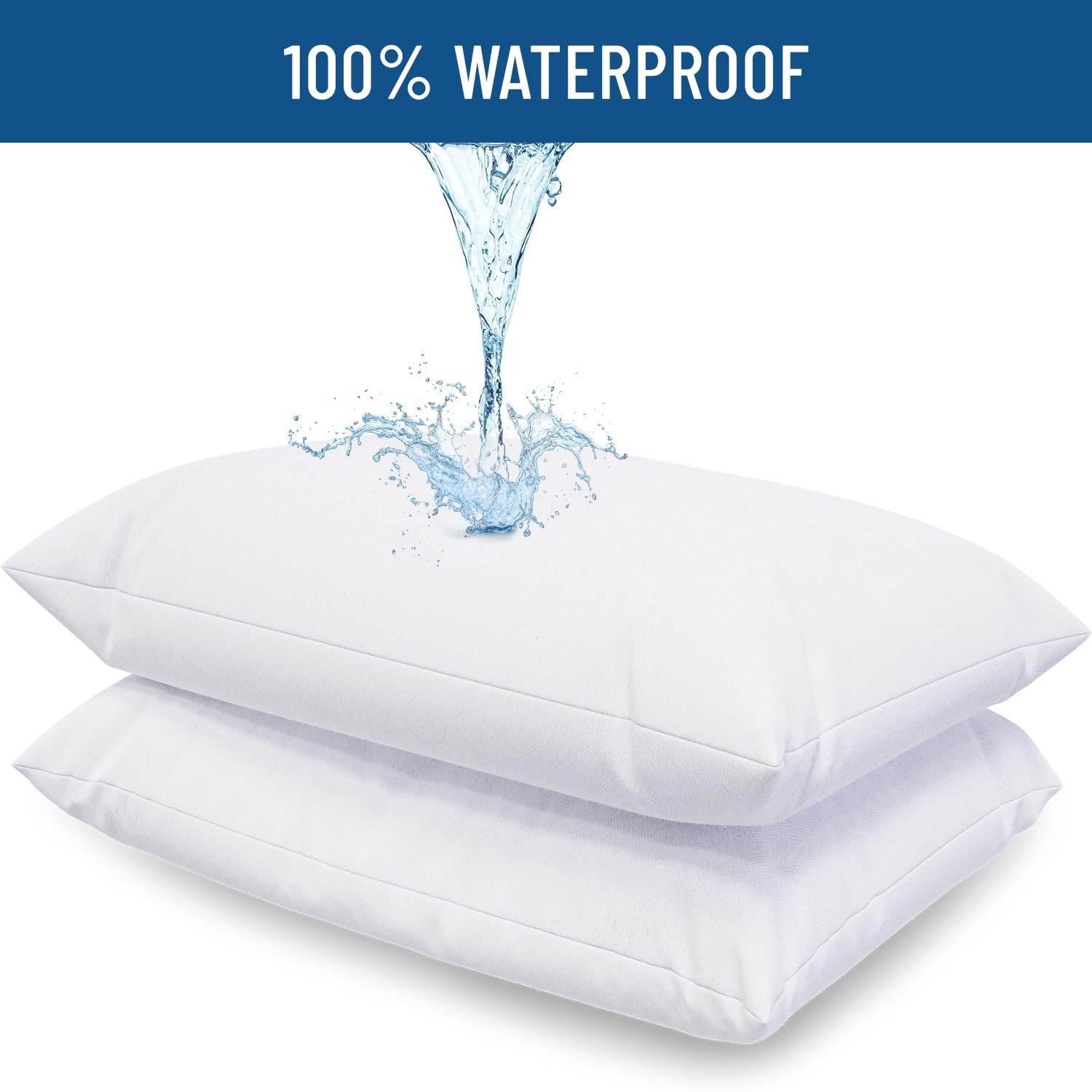 Waterproof Pillow Covers Zippered 4 Pack Standard Queen King Pillow Protectors
