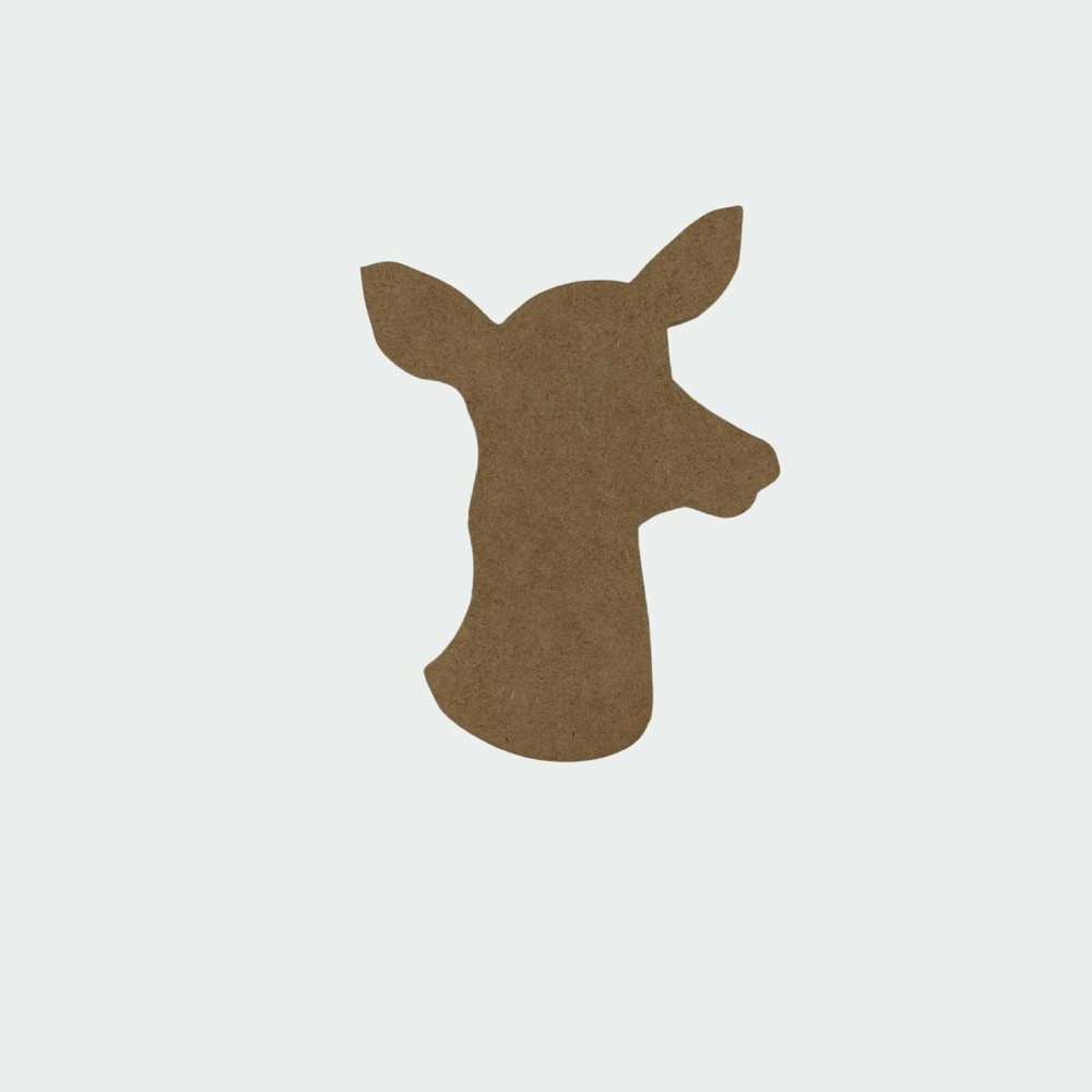 Doe Head, Unfinished Wood Cutout