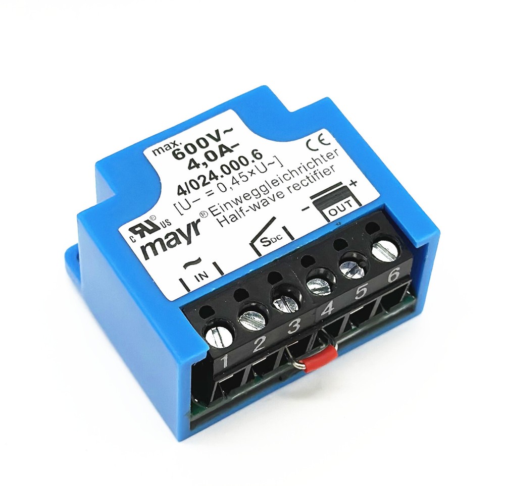 MAYR 4/024.000.6 600V 4.0A One Way Rectifier Half-wave Brake Rectifier Module-