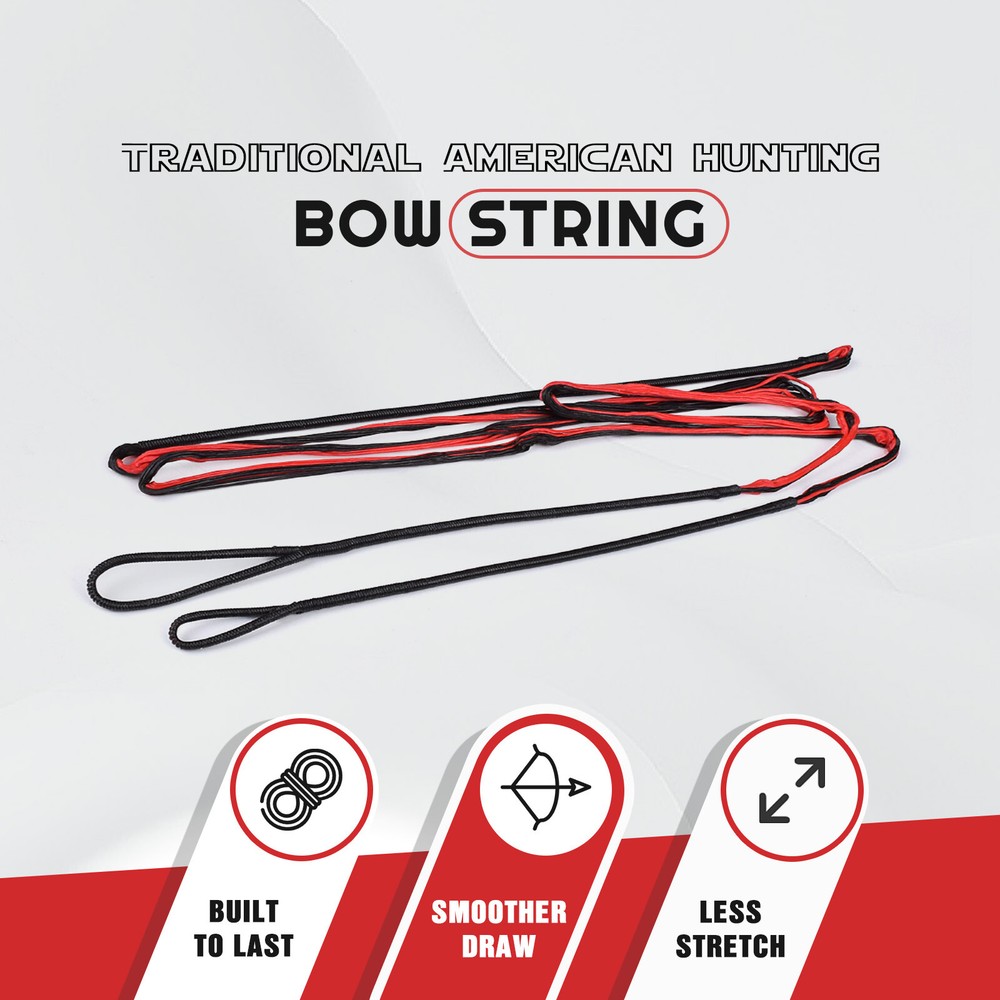 16 Stand Reverse bow Red & Black Bowstrings Bow Length 56-60"+2 copper buckle