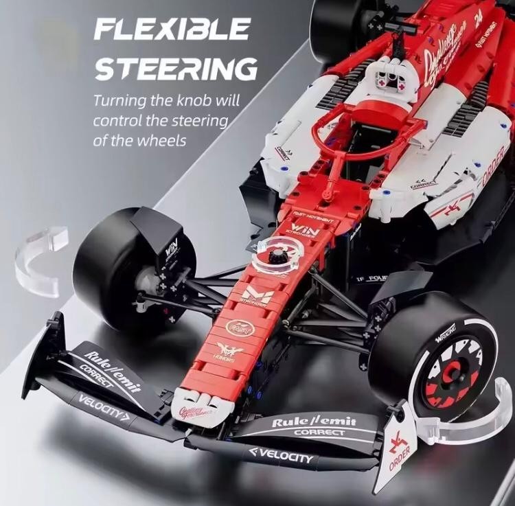 Kbox 2023 1:8 Technical Alfa Romeo C43 1700+ Pcs MOC Building Blocks Set F1 Car