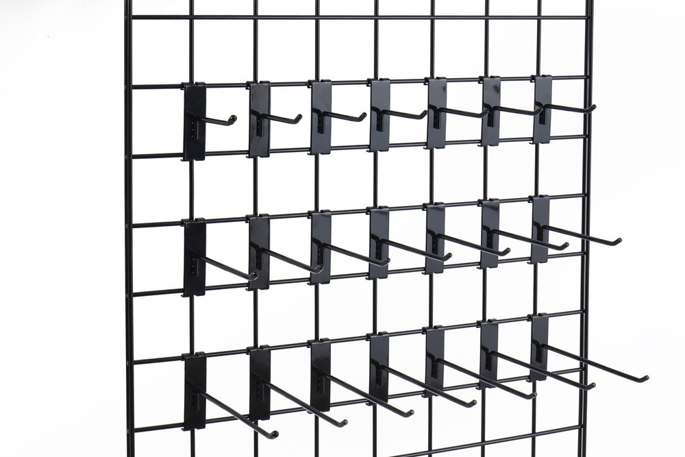 50 PC 6 inch Black Heavy Duty Gridwall Hooks for Grid Wall Panel Display