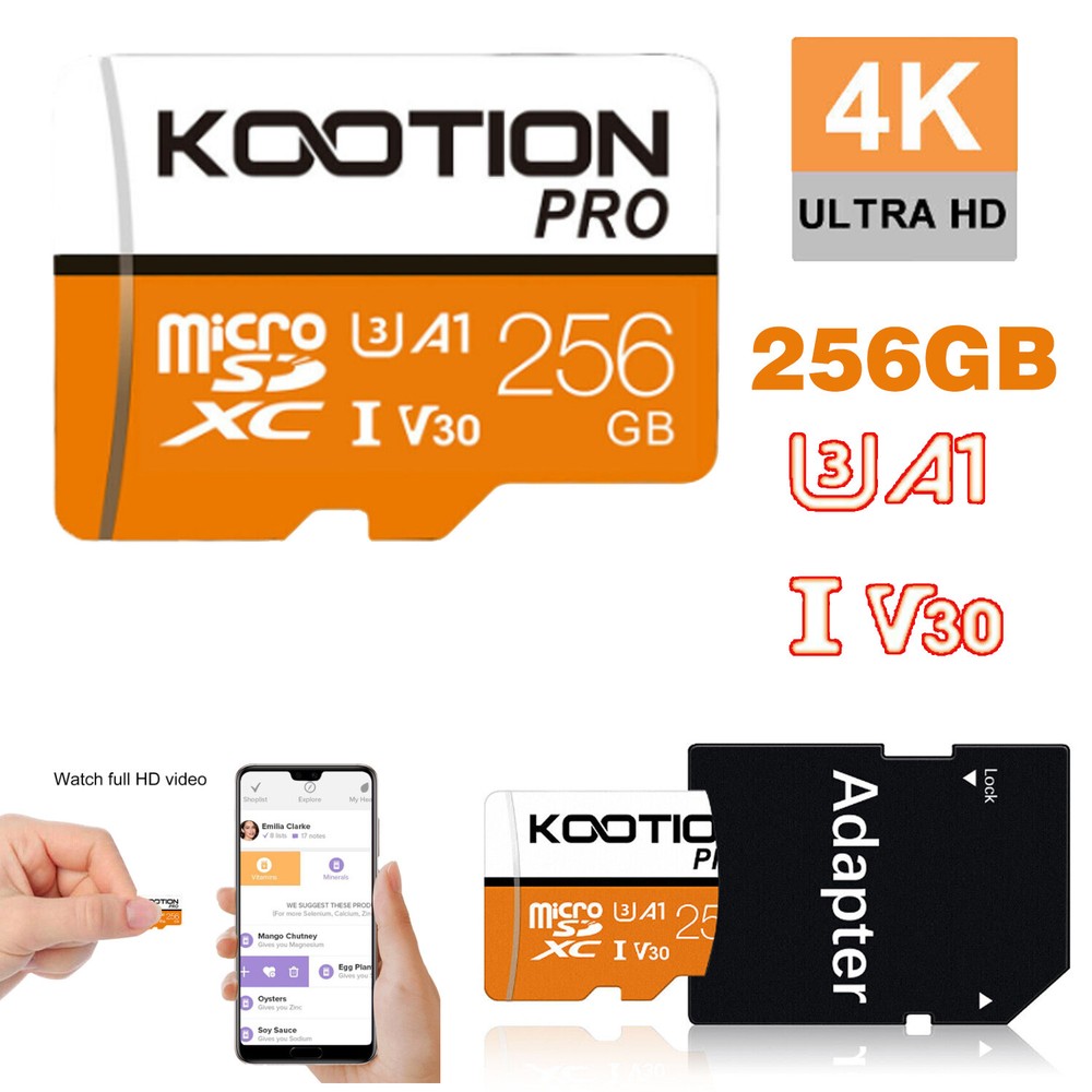 2PCS 256GB Micro SD Card TF Memory Card Class 10 For Camera/Car Recorder/Webcam