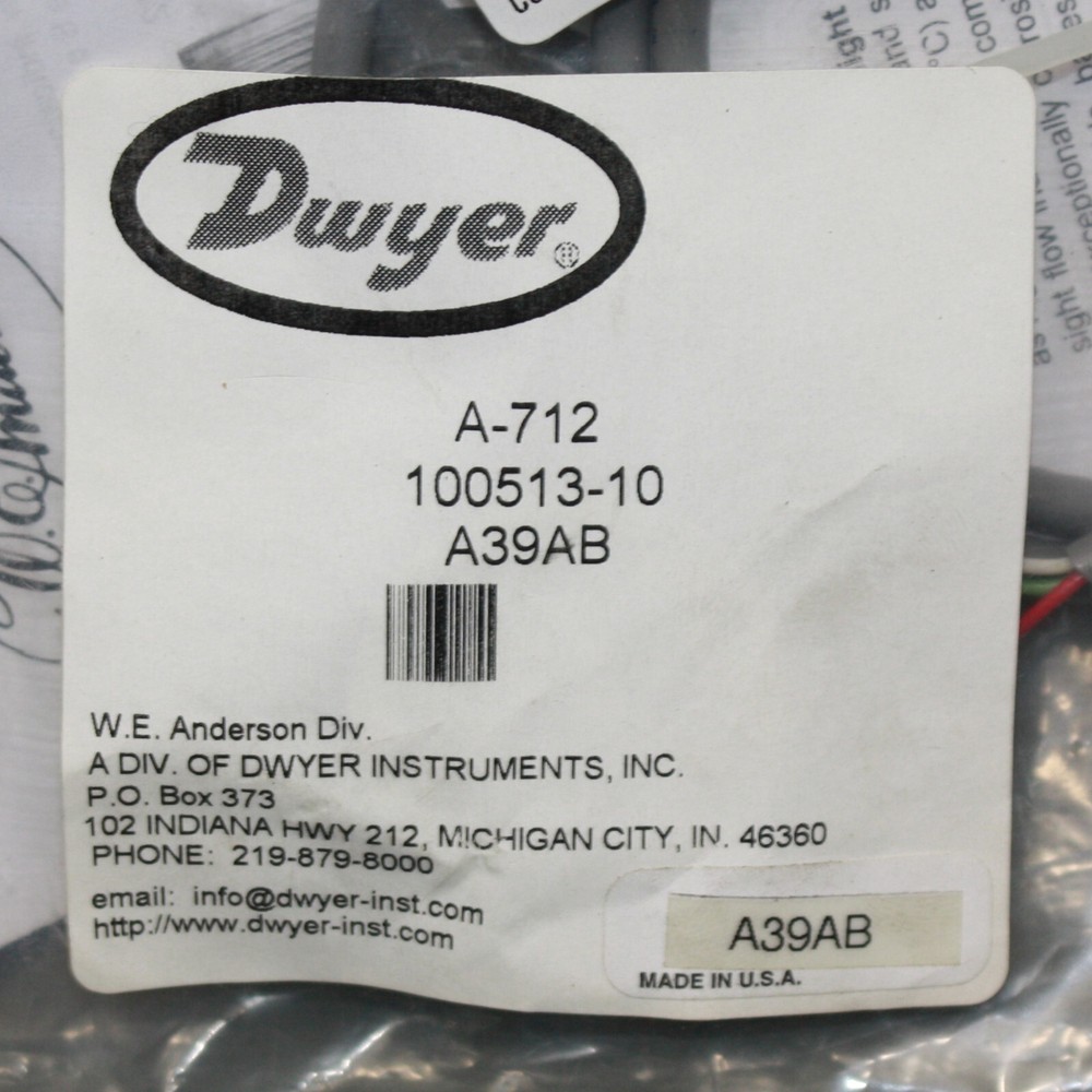Dwyer W.E. Anderson Flow Rate Sensor A-712, 12/24V DC, Replacement Output Sensor