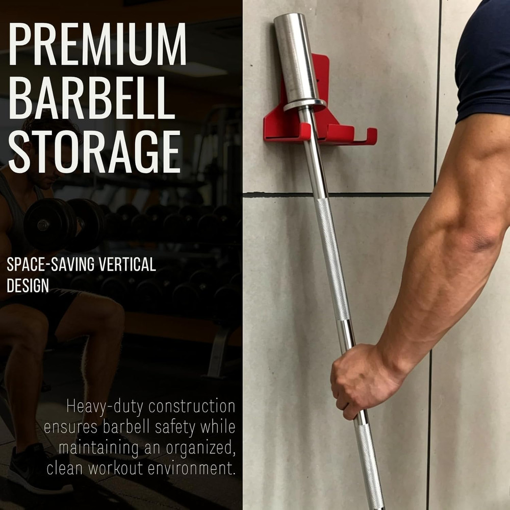 Double Barbell Storage Wall Mounted Storage Rack, Wall Barbell Rack, Olympic Wal