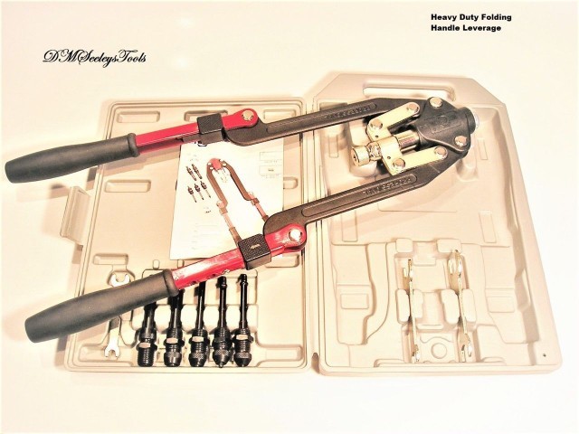 20" Long Arm Folding Handle Rivet Nut Tool Puller with Metric Mandrels