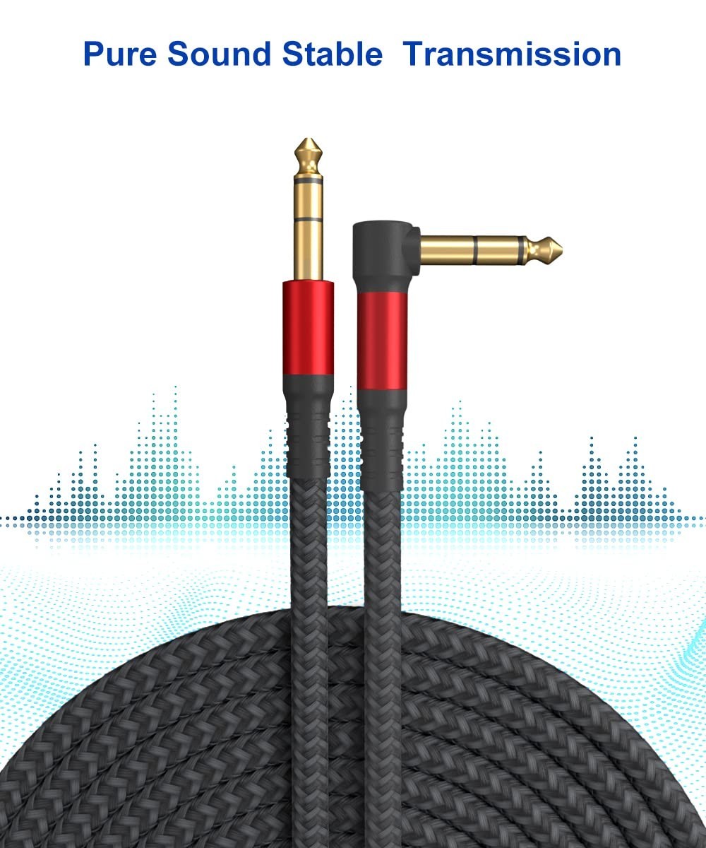 1/4 Inch Cable TRS Guitar Cable 10 Ft 2 Pack Instrument Cable Guitar AMP Cord...