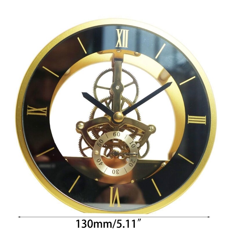 Round Decorative Clock Metal Perspective Movement Wall Clock Accessory Clocks