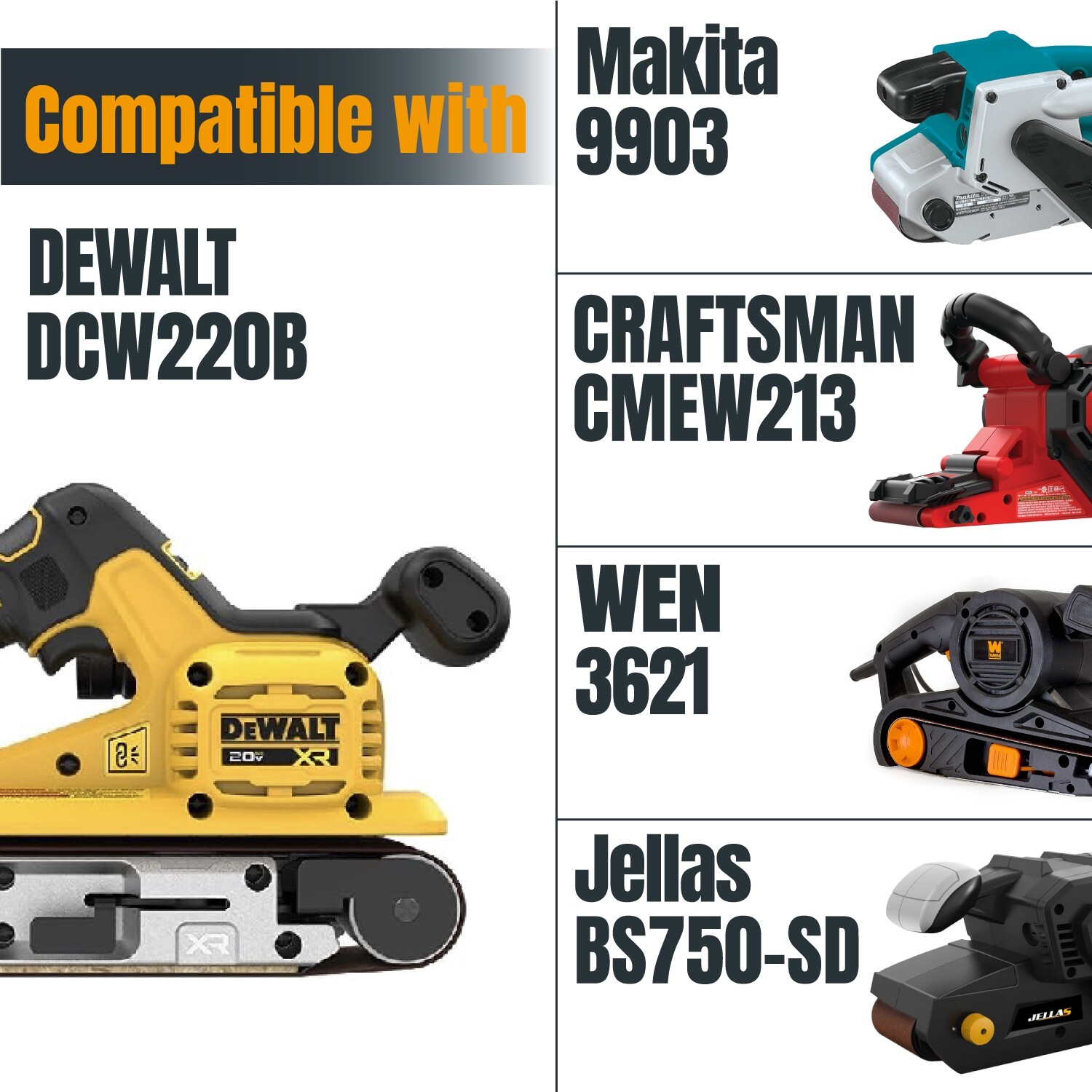 POWERTEC 46007 3" x 21" Silicon Carbide Sanding Belts, 12PK